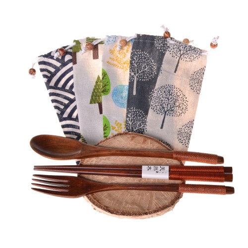 Ecotree Bamboo cutlery (3 parts) + bag